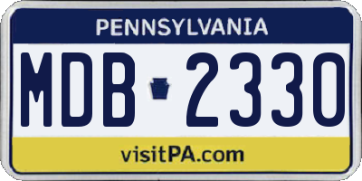 PA license plate MDB2330