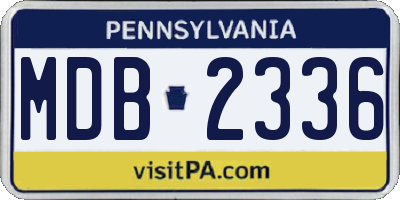 PA license plate MDB2336