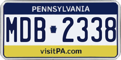 PA license plate MDB2338