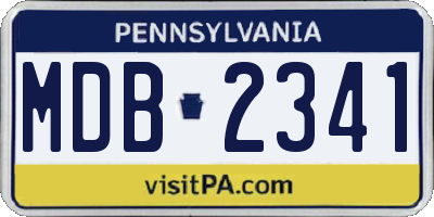 PA license plate MDB2341