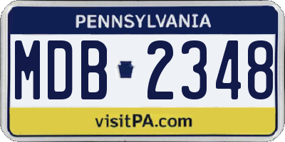 PA license plate MDB2348