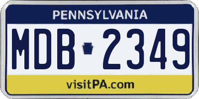 PA license plate MDB2349
