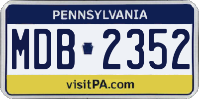 PA license plate MDB2352