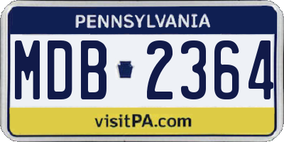 PA license plate MDB2364