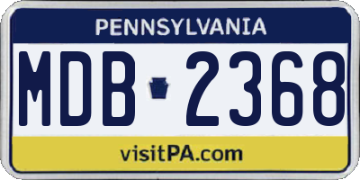 PA license plate MDB2368