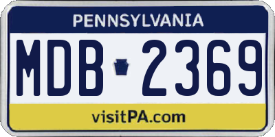 PA license plate MDB2369