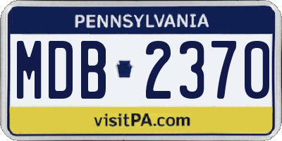 PA license plate MDB2370