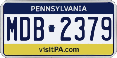 PA license plate MDB2379