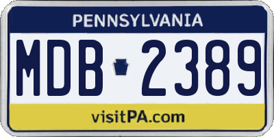PA license plate MDB2389