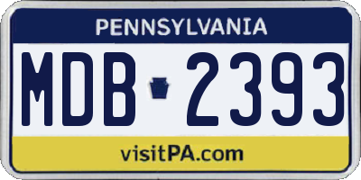 PA license plate MDB2393