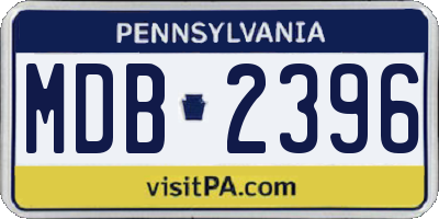 PA license plate MDB2396