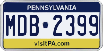 PA license plate MDB2399