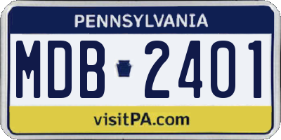 PA license plate MDB2401