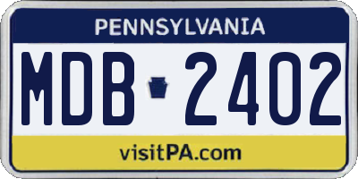 PA license plate MDB2402