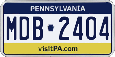 PA license plate MDB2404