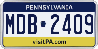 PA license plate MDB2409