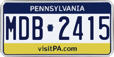 PA license plate MDB2415