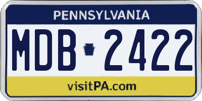 PA license plate MDB2422