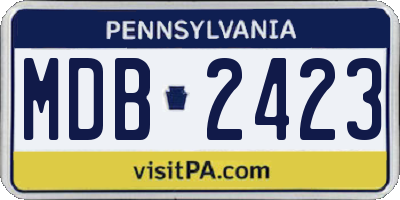 PA license plate MDB2423