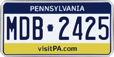 PA license plate MDB2425