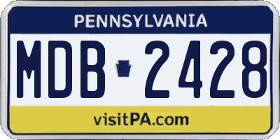 PA license plate MDB2428