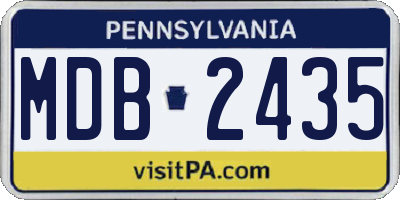 PA license plate MDB2435