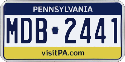 PA license plate MDB2441