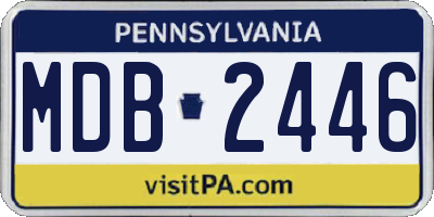 PA license plate MDB2446