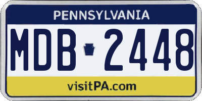 PA license plate MDB2448