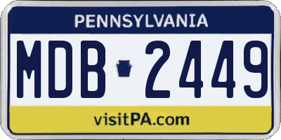 PA license plate MDB2449