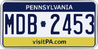 PA license plate MDB2453