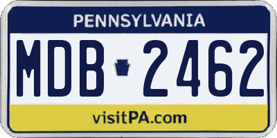 PA license plate MDB2462