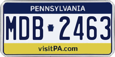 PA license plate MDB2463
