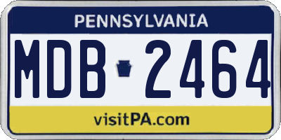PA license plate MDB2464