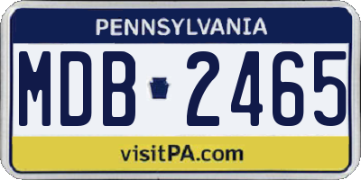 PA license plate MDB2465