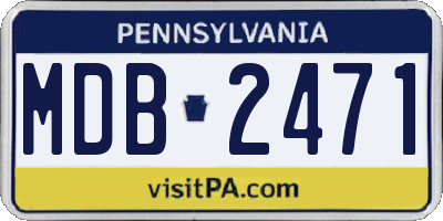 PA license plate MDB2471