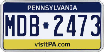 PA license plate MDB2473