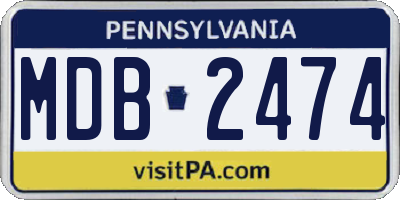PA license plate MDB2474