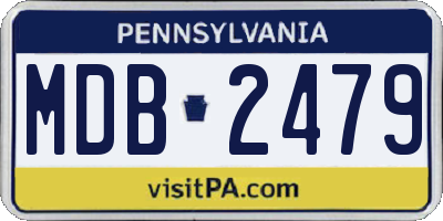 PA license plate MDB2479