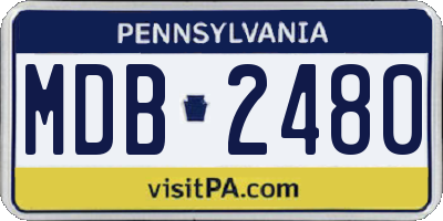 PA license plate MDB2480