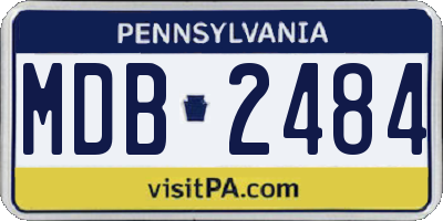 PA license plate MDB2484