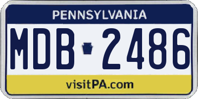 PA license plate MDB2486