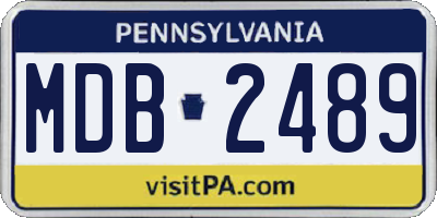 PA license plate MDB2489