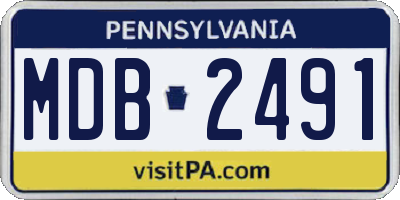 PA license plate MDB2491
