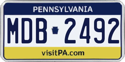PA license plate MDB2492
