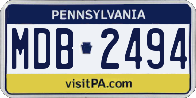 PA license plate MDB2494