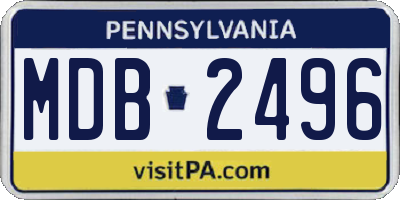 PA license plate MDB2496