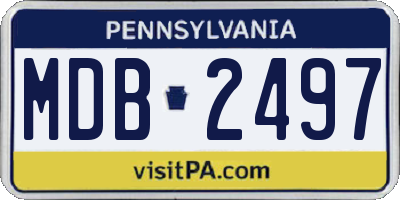 PA license plate MDB2497