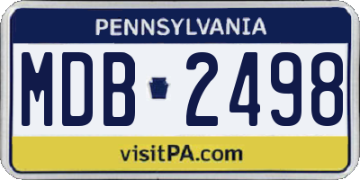 PA license plate MDB2498