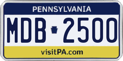 PA license plate MDB2500